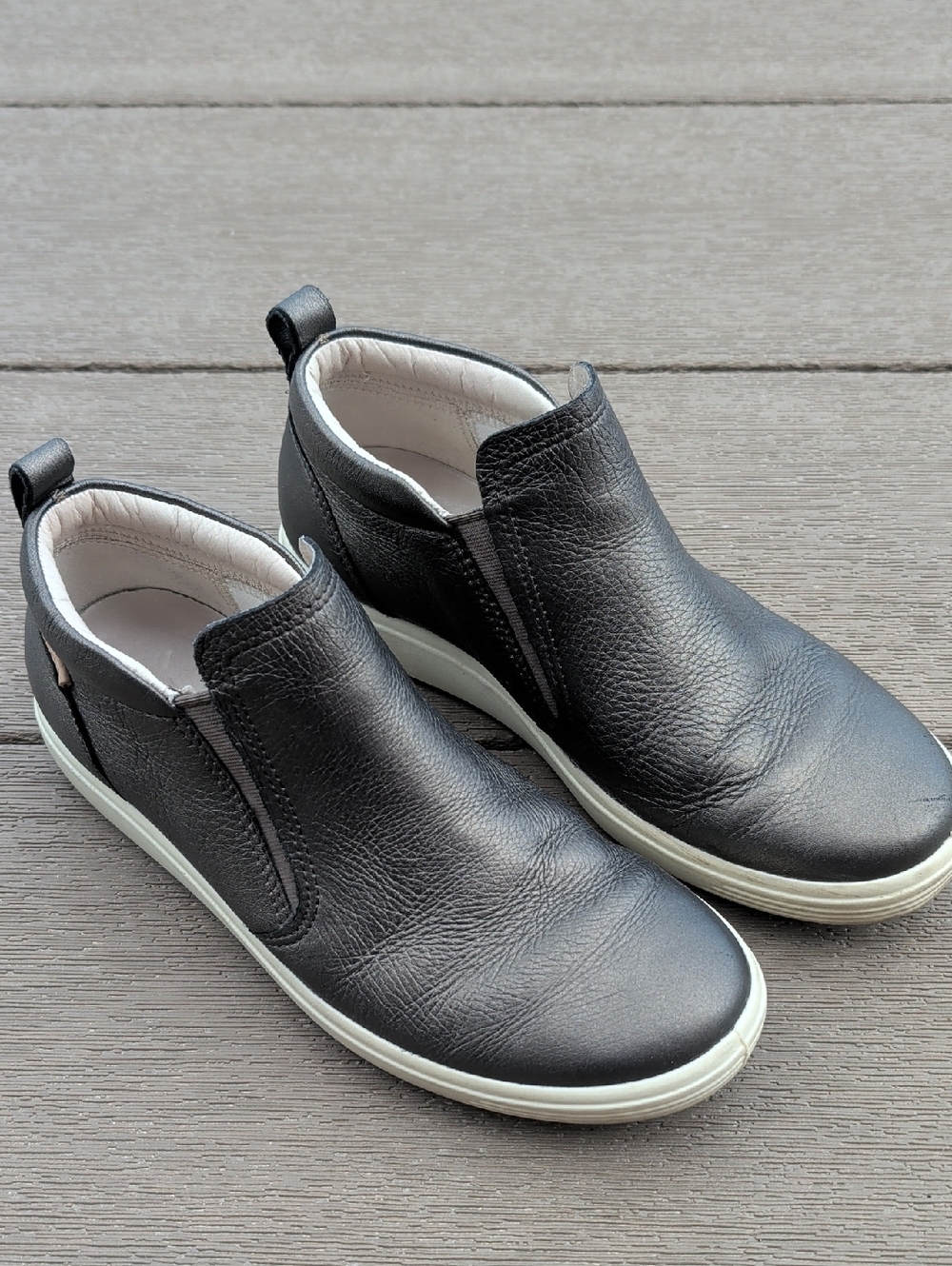 Women's Bronze Metallic Leather Slip-On Shoes by Ecco